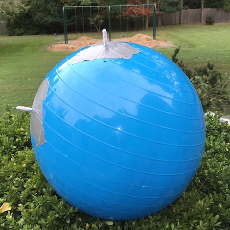 Our model earth that we would have used to see how Eratosthenes measured the circumference of the earth.
