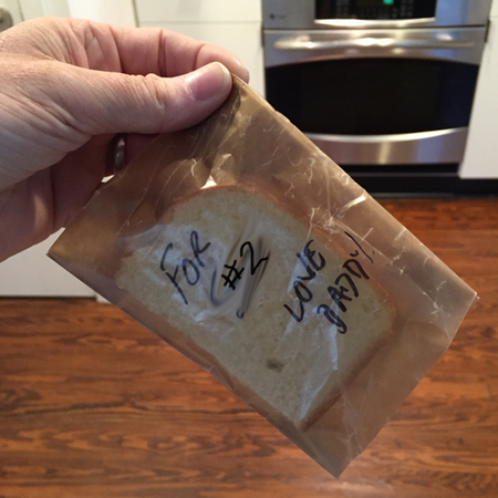 My quick-and-dirty sandwich bag note.